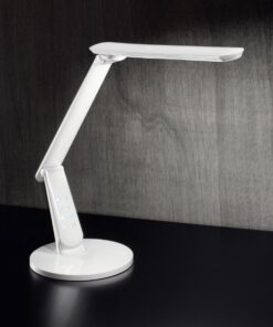 μοντέρνο λευκό επιτραπέζιο φωτιστικό νέας γενιάς με θύρα USB φόρτισης και ρύθμιση φωτισμού