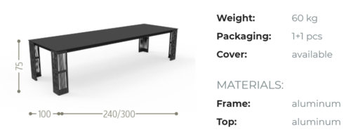CLIFF 240/300×100 EXTENDABLE DINING TABLE